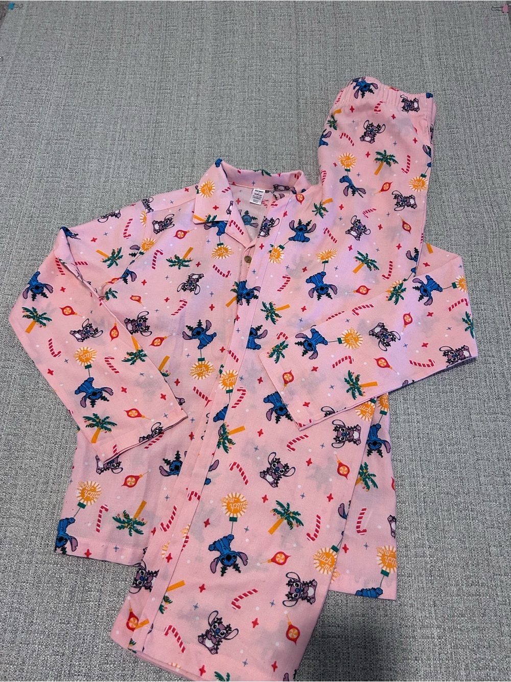 Old Navy/Disney Stitch Pink Pajama Loungewear Set Size XL (14-16)